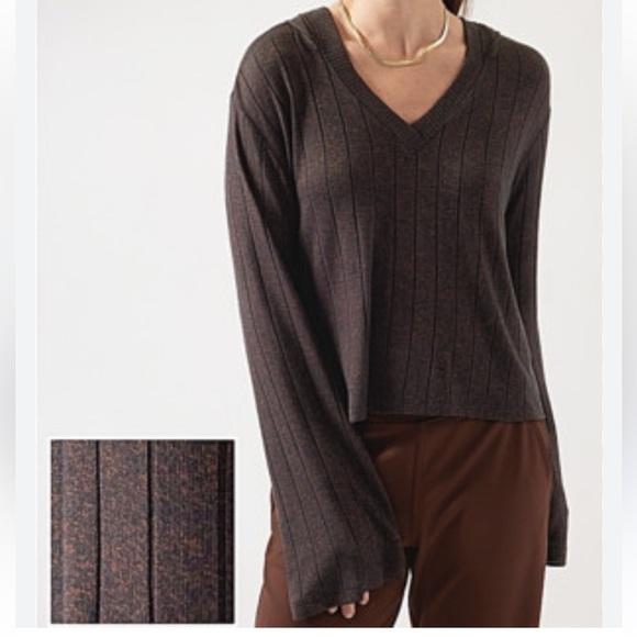 Athleta Women's Harmony Hoodie Sweatshirt NWOT Sz L Brown Mahogany Heather *O4 - Picture 1 of 5